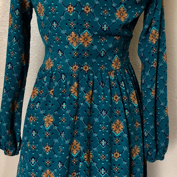 Alya Francesca’s Teal Print Tunic Dress size Small - Picture 5 of 8